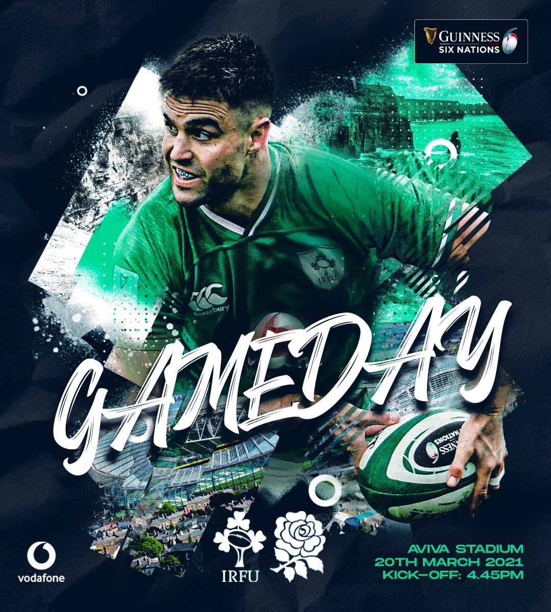 Ireland v England Six Nations gameday poster featuring Conor Murray at the Aviva Stadium