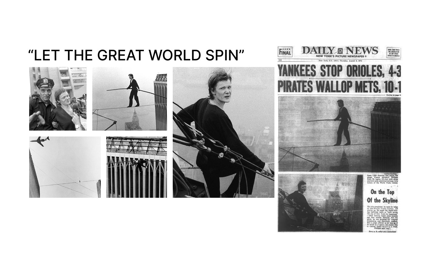 Moodboard: Philippe Petit’s 1974 high-wire walk between the Twin Towers